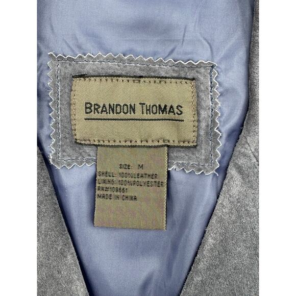Vintage Brandon Thomas Leather Suede Gray Light Jacket Medium - Picture 3 of 3